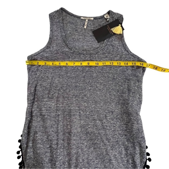 NWT Scotch & Soda Maison Scotch 100% Linen Scoop Neck Pom Pom Fringe Tank Top XS - Picture 11 of 16